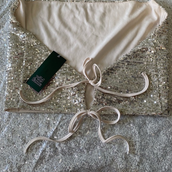 Wild Fable Women's Sequin Halter Crop Top Size XS - Picture 11 of 14